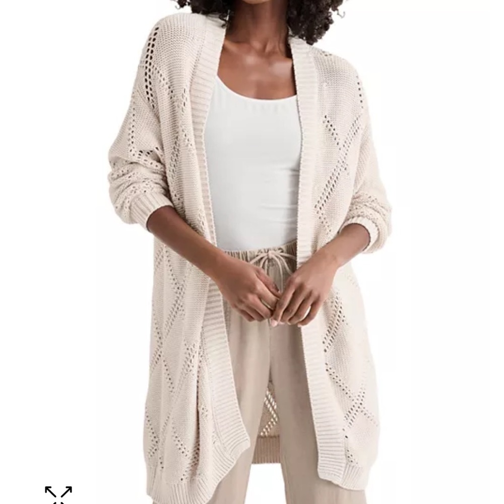 Splendid Cami Open Front Knit Cream Cardigan Sweater | XS
